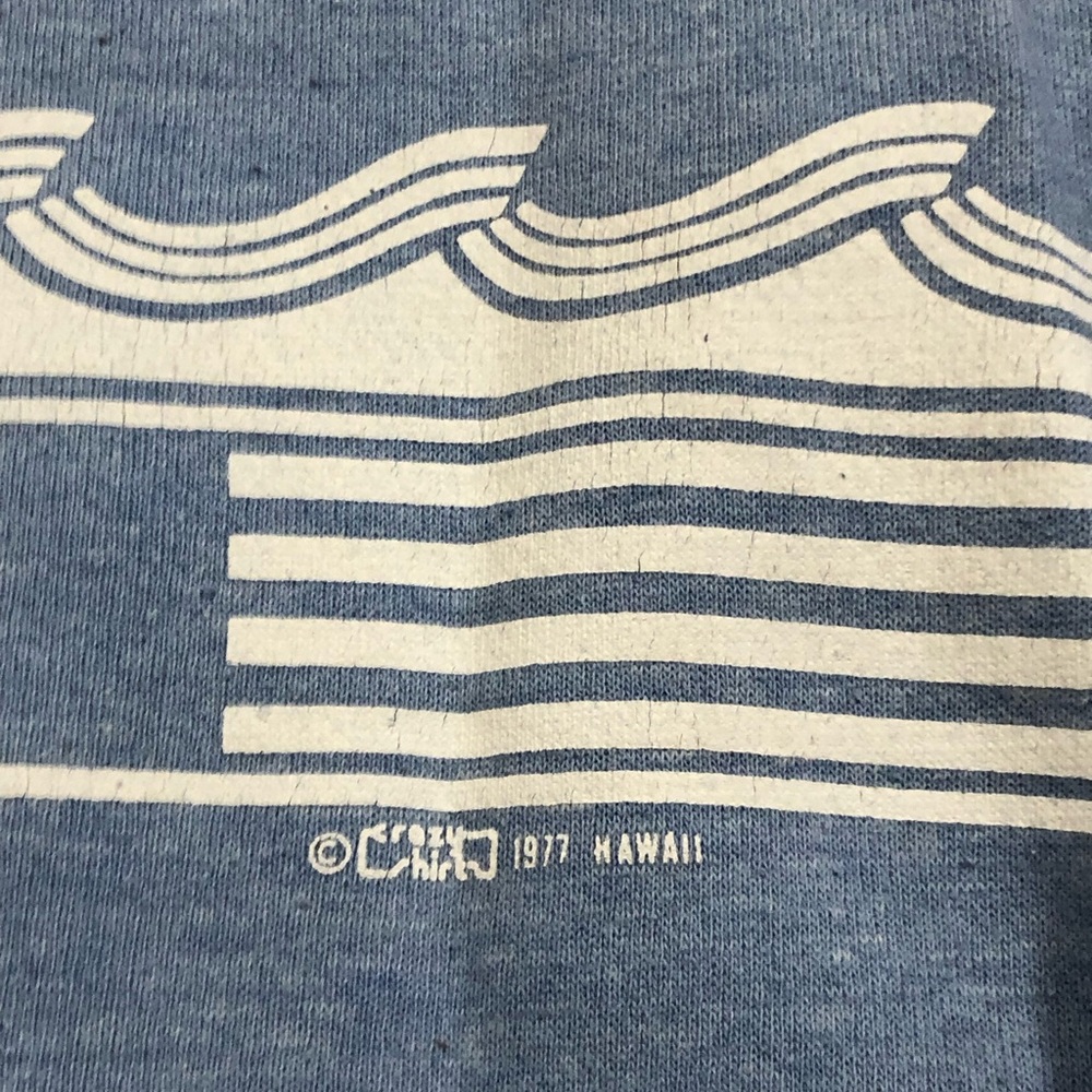 Vintage Crazy Shirts Sweatshirt Mens Large Blue Carmel Seagull Waves 1970s - Picture 7 of 9